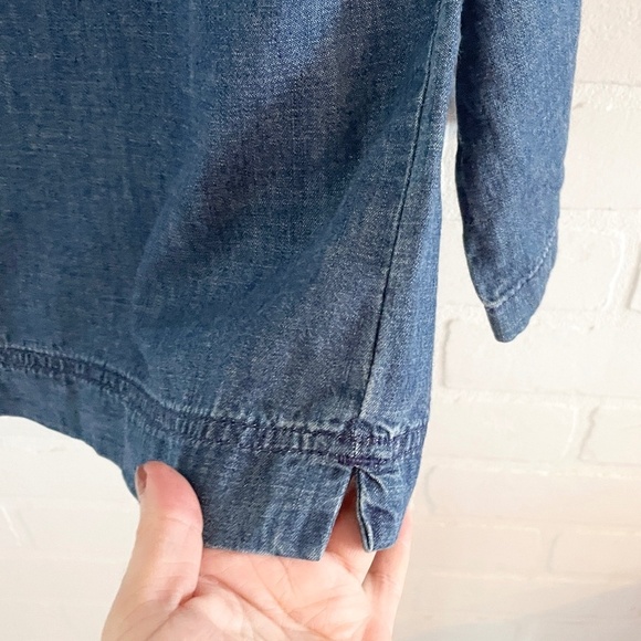 Madewell Women’s Herald Blouse Blue Denim Chambray Country Fringe XXS - Picture 7 of 10